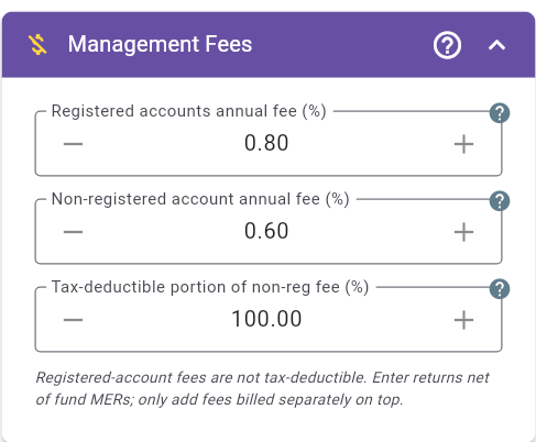 Management Fees panel