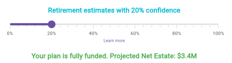 Simulate confidence slider at 20 percent